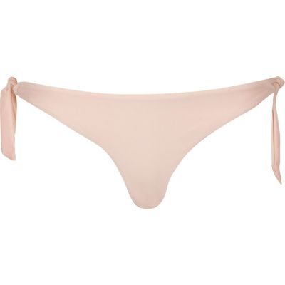 Light pink side tie bikini bottoms